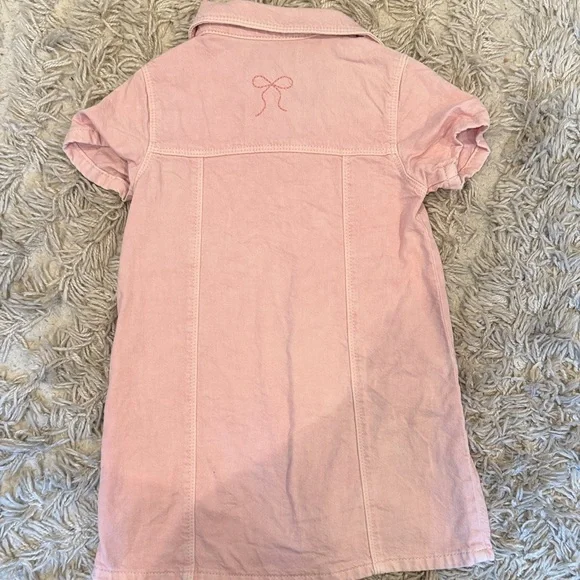 Zara Pink Short-Sleeve Button-Front Shirt Dress - Picture 3 of 3